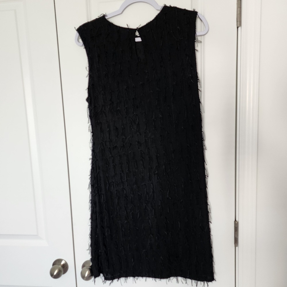 Ivonne Black Fringe Sleeveless Party Cocktail Dress - Size G - Picture 2 of 5